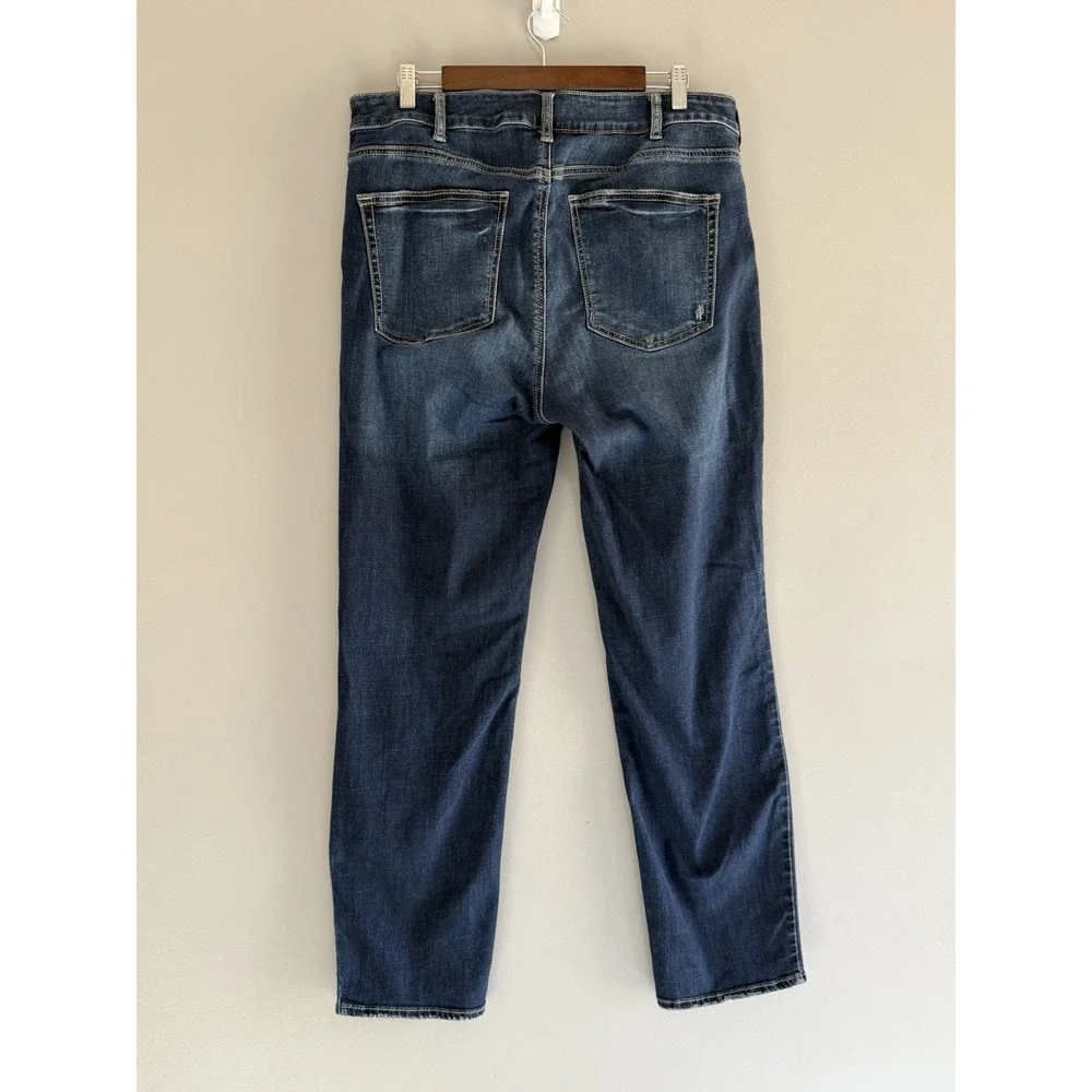 Silver Jeans Avery Straight Stretch Denim Blue Womens 16W High Rise Dark Wash - Picture 7 of 16